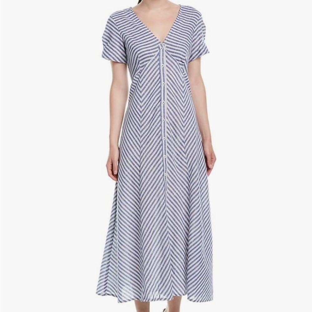 Max Studio Women's Striped Shirting Dress size 10